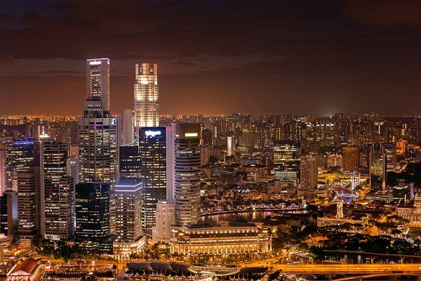 Singapore city night view