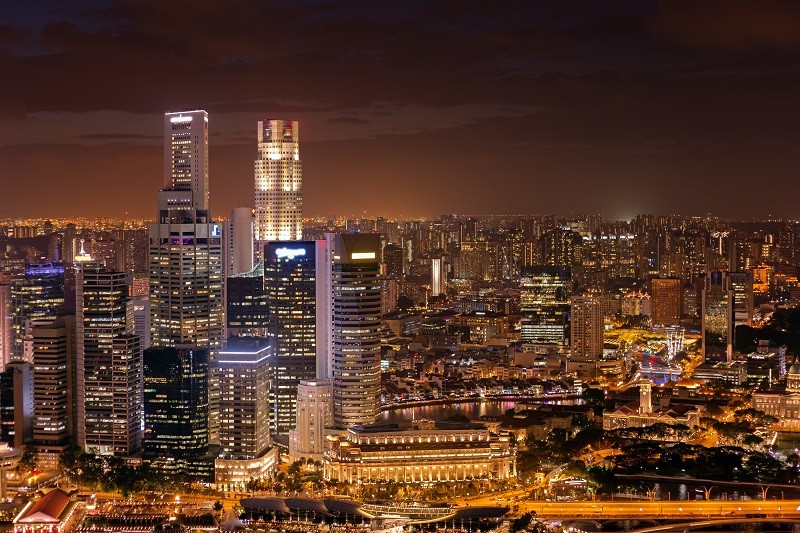 Singapore city night view