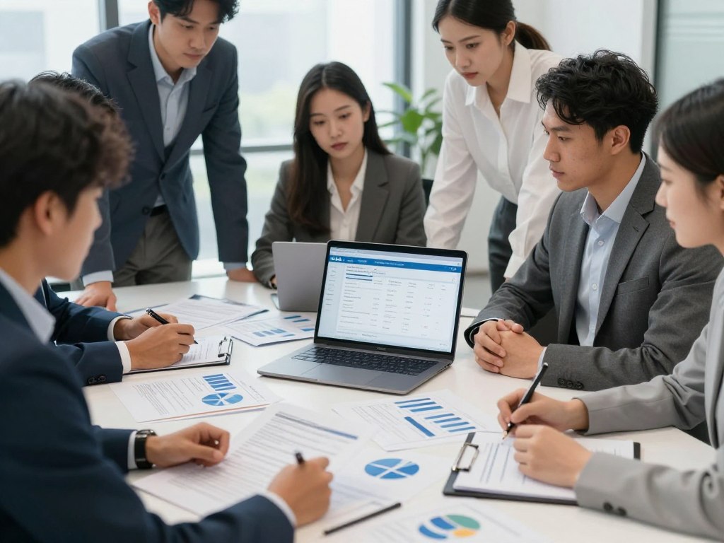 Professional team preparing CMS License Application - A/I LFMC documents