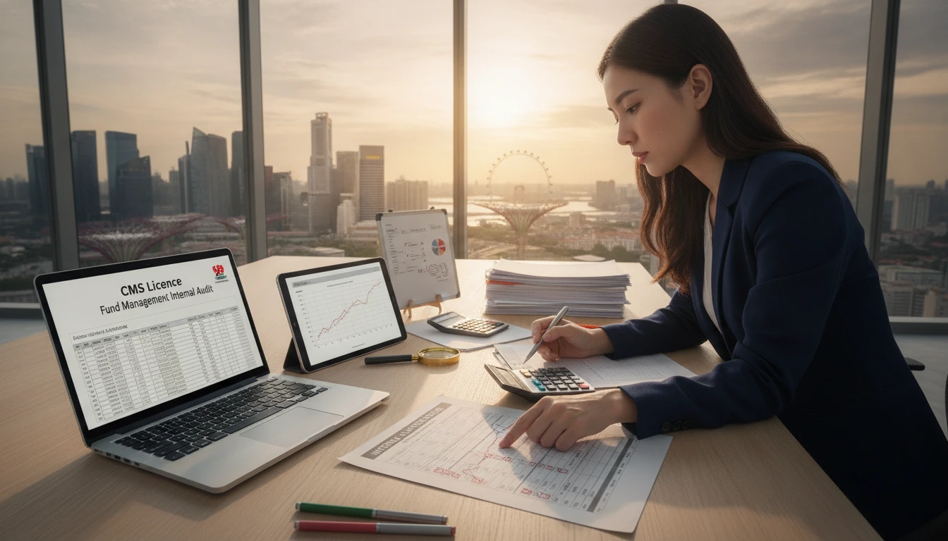 Compliance officer performing an internal audit for a CMS licence fund management company in Singapore.