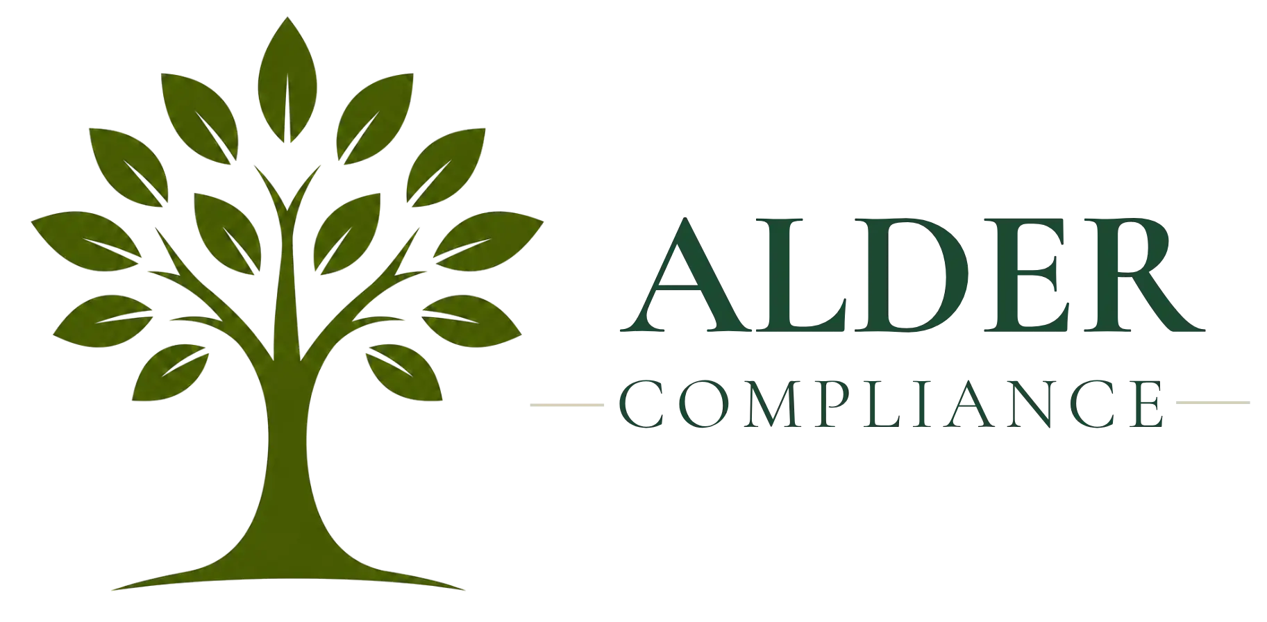 Logo for Alder Compliance featuring a modern design with the company name prominently displayed.